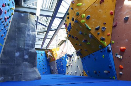 bouldering loft at the lock climbing wall