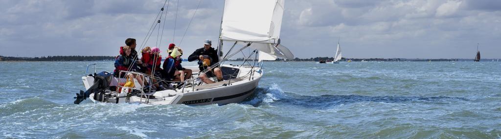 group of young people in a dufour sailing boat