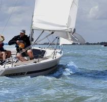 group of young people in a dufour sailing boat