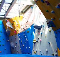 view of bouldering loft at the lock climbing wall