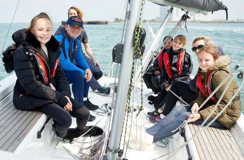 group sailing at bradwell