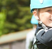 boy on cargo net