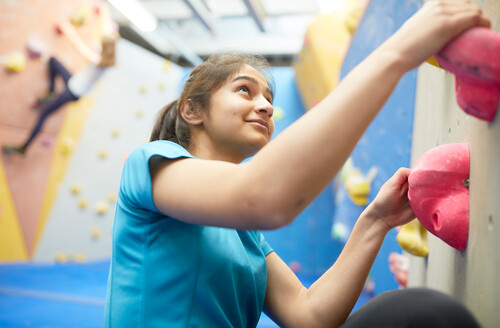 young adult climber at the lock