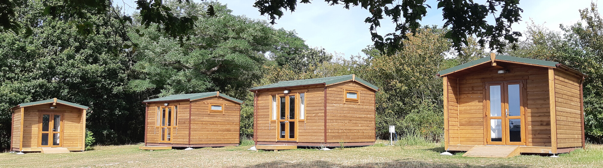 four glamping pods at danbury