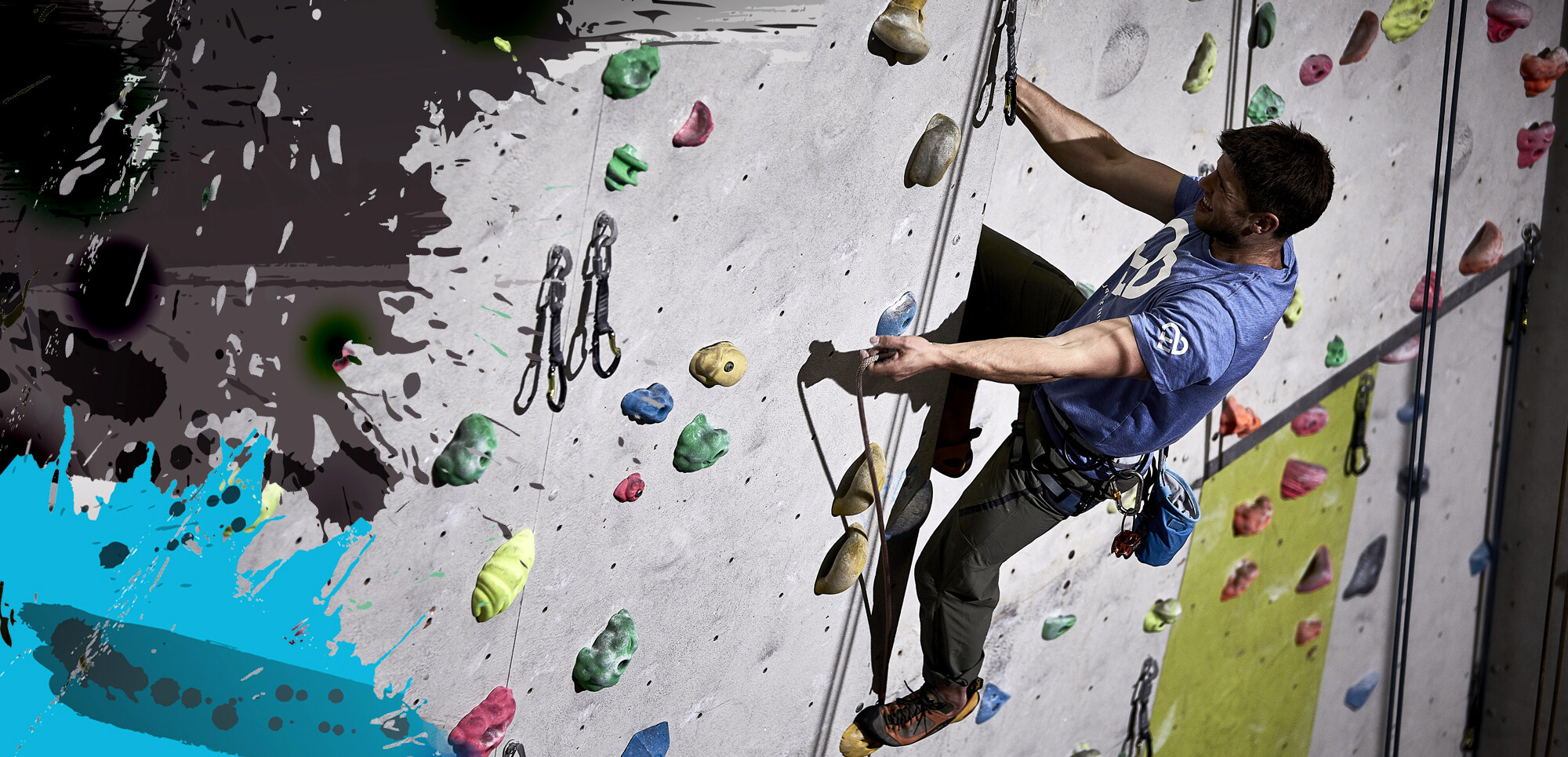 male lead climber at the lock